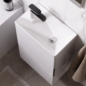 Подвесная тумба 40 см с раковиной цвет дуб золотой Aqwella Accent_фото2