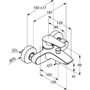 Смеситель KLUDI TERCIO 384820575 для ванны с изливом-фото2