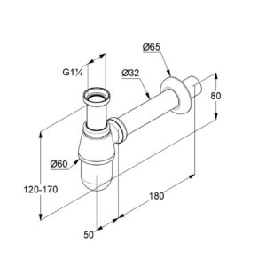 бутылочный сифон G 1 1/4 - Bath kludi 1010505-00-фото2