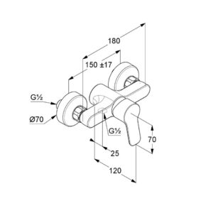 однорычажный смеситель для душа DN 15 Kludi 378410565-фото2