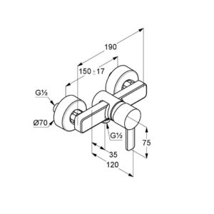 однорычажный смеситель для душа DN 15 Kludi 388700575-фото2