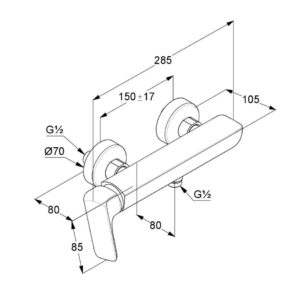 Однорычажный смеситель для душа DN 15 Kludi 416750575-фото2
