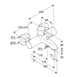 однорычажный смеситель для ванны и душа DN 15 Kludi 38691N076-фото2