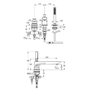 однорычажный смеситель для ванны и душа DN 15 Kludi 524470575-фото2