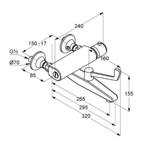 смеситель для клиник с термостатом DN 15 Kludi 350850564-фото2