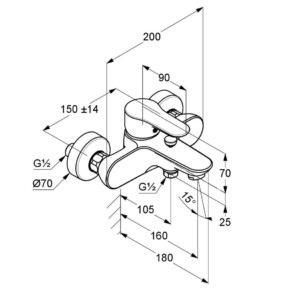 смеситель для ванны и душа DN 15 Kludi 326530575-фото2