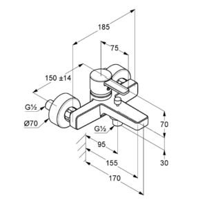 смеситель для ванны и душа DN 15 Kludi 386700575-фото2