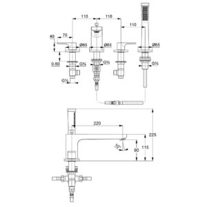 смеситель для ванны и душа DN 15 Kludi 484240565-фото2