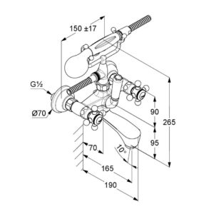 смеситель для ванны и душа DN 15 Kludi 514410520-фото2