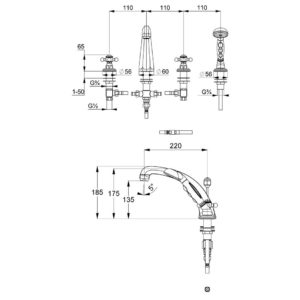 смеситель для ванны и душа DN 15 Kludi 515244520-фото2