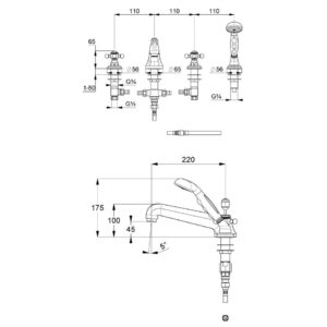 смеситель для ванны и душа DN 15 Kludi 515254520-фото2