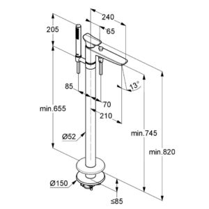 смеситель для ванны и душа DN 15 Kludi 535900575-фото2