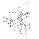 смеситель для ванны и душа с термостатом Kludi 351013938-фото2