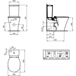 Бачок для унитаза боковая подводка Ideal Standard CONNECT AIR Cube E073301-фото2