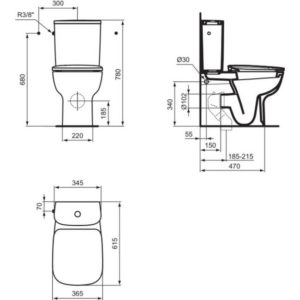 Бачок для унитаза боковая подводка Ideal Standard T323601-фото2