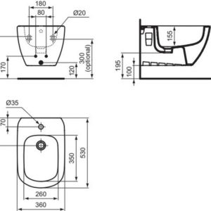 Биде подвесное Ideal Standard Tesi T457001-фото2