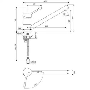 Cмеситель для кухонной мойки Ideal Standard CERALOOK BC292GN-фото2