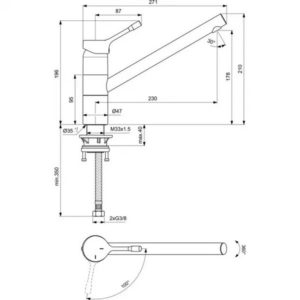 Cмеситель для кухонной мойки Ideal Standard CERALOOK BC295AA-фото2