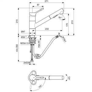Cмеситель для кухонной мойки Ideal Standard CERALOOK BC297AA-фото2