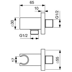 Держатель с подключением душевой лейки Ideal Standard IDEALRAIN BC771A5-фото3
