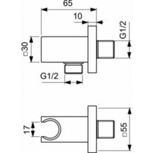 Держатель с подключением душевой лейки Ideal Standard IDEALRAIN BC771GN-фото4