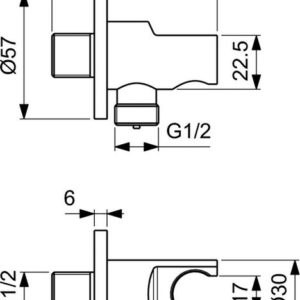 Держатель с подключением душевой лейки Ideal Standard IDEALRAIN BC807AA-фото2