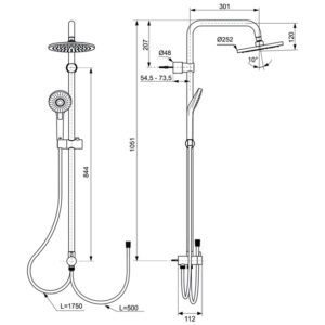 Душевая система Ideal Standard IDEALRAIN ECO EVO A6943AA-фото2