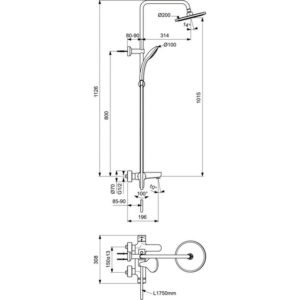 Душевая система с изливом Ideal Standard CERAFINE O BC525XG-фото2