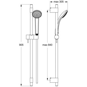 Душевой гарнитур Ideal Standard IDEALRAIN PRO B9831AA-фото2