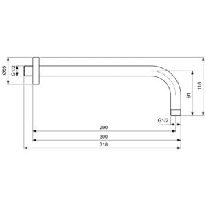 Душевой кронштейн Ideal Standard IDEALRAIN B9444A2-фото2