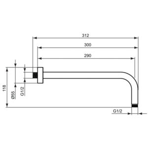 Душевой кронштейн Ideal Standard IDEALRAIN B9444AA-фото2