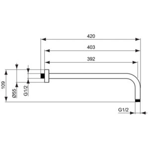 Душевой кронштейн Ideal Standard IDEALRAIN B9445A5-фото5