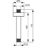 Душевой кронштейн Ideal Standard IDEALRAIN B9446AA-фото3