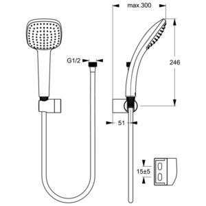 Душевой набор Ideal Standard IDEALRAIN CUBE B0019AA-фото2