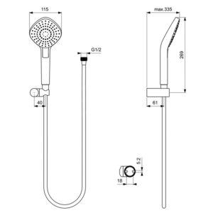 Душевой набор Ideal Standard IDEALRAIN EVO B2240AA-фото2