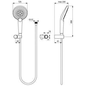 Душевой набор Ideal Standard IDEALRAIN EVO JET B1765AA-фото2