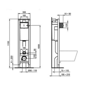 Исталляция для унитаза с кнопкой Ideal Standard PROSYS ECO FRAME E2332AC-фото2