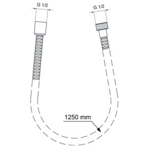 Металлический шланг для душа 1250 мм Ideal Standard IDEALRAIN BF125AA-фото2