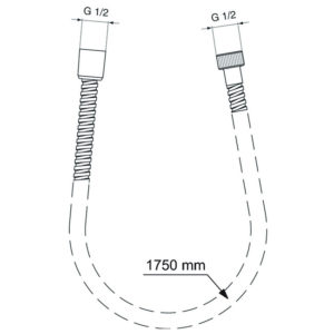 Металлический шланг для душа 1750 мм Ideal Standard IDEALRAIN BF175AA-фото2