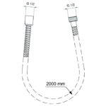 Металлический шланг для душа 2000 мм Ideal Standard IDEALRAIN BF200AA-фото2