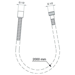 Металлический шланг для душа 2000 мм Ideal Standard IDEALRAIN BF200AA-фото2