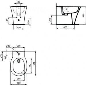 Напольное пристенное биде Ideal Standard CONNECT AIR E0180V3-фото2