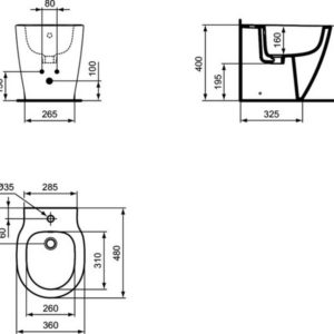 Напольное пристенное биде Ideal Standard CONNECT SPACE E120001-фото3