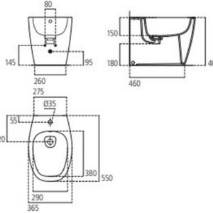 Напольное пристенное биде Ideal Standard DEA T509983-фото2