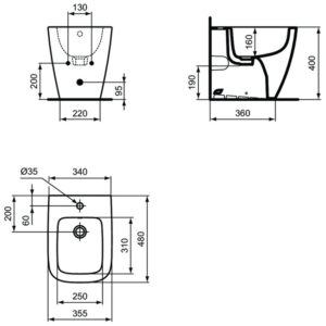 Напольное пристенное биде Ideal Standard i.life S T459501-фото2