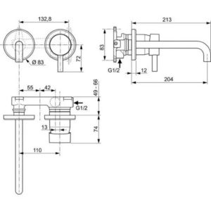 Настенный смеситель для раковины Ideal Standard CERALINE A6938XG-фото2