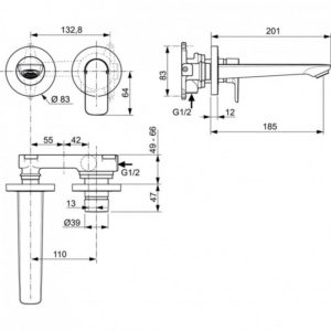 Настенный смеситель для раковины Ideal Standard CONNECT AIR A7029A2-фото2