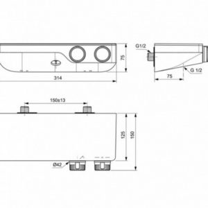 Настенный термостатический смеситель для душа Ideal Standard CERATHERM S200 A7329AA-фото2