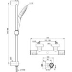 Настенный термостатический смеситель для душа Ideal Standard Ceratherm T100 A7234AA-фото2