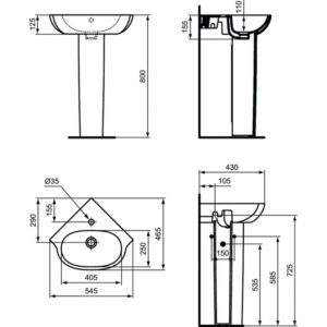 Пьедестал для раковины Ideal Standard TESI T352101-фото7